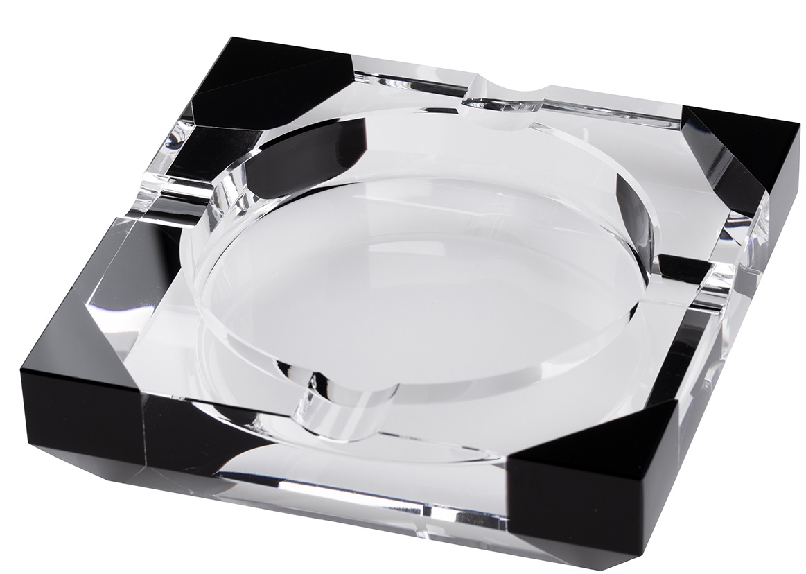Crystal Ashtary with black detail