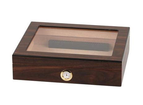 Walnut Finish Glass-Top Humidor - 20 Capacity